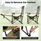 Green Reclining Camping Chair with Footrest Foldable Portable Outdoor Lounge